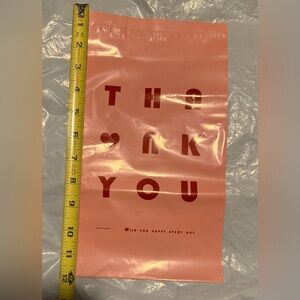 10 count Pink Thank You Poly Mailers with cute message  6.75 x 11.75”